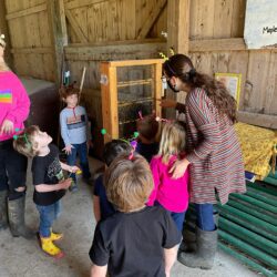 Kids in Barn with Bees